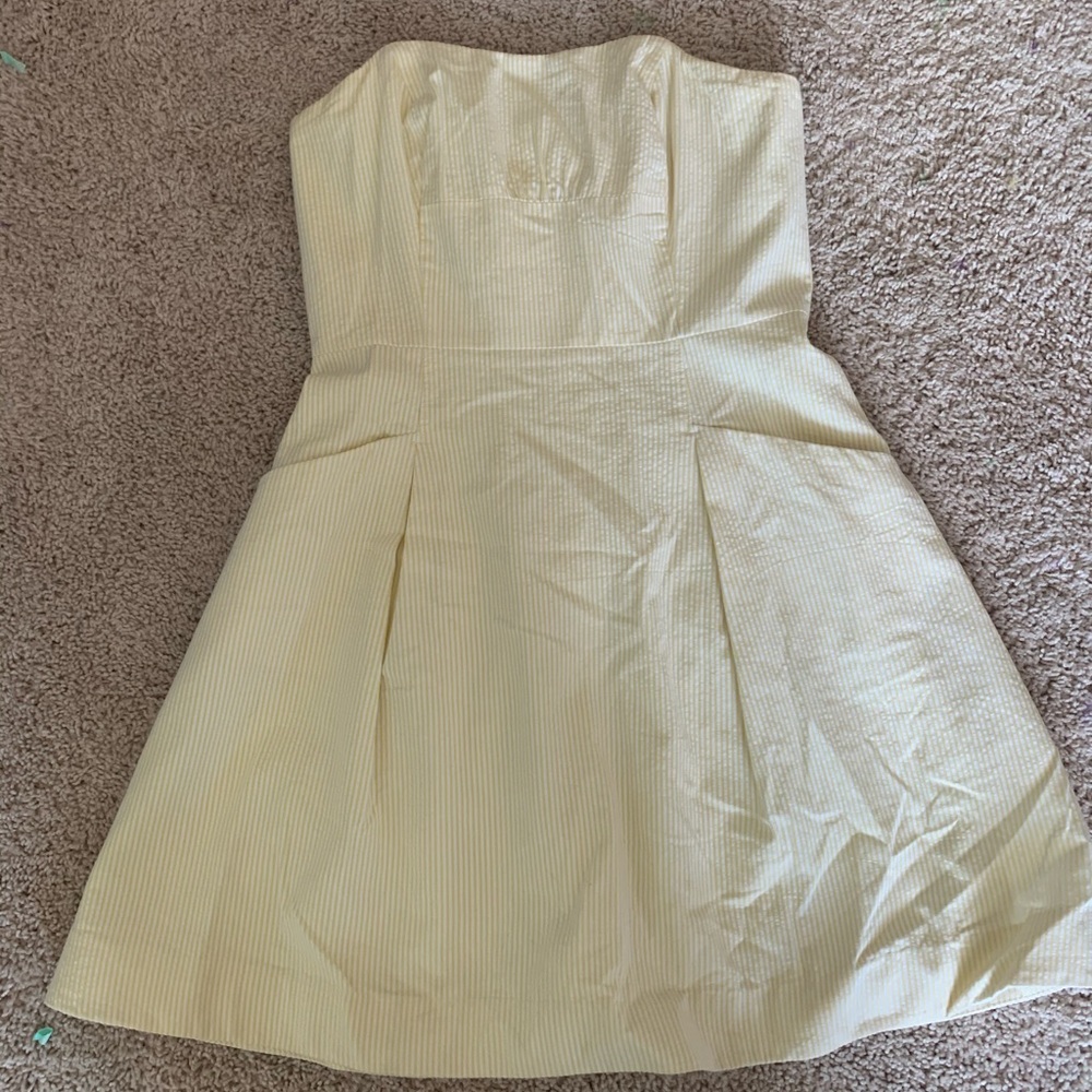 Lilly Pulitzer Yellow Seersucker Blossom Dress